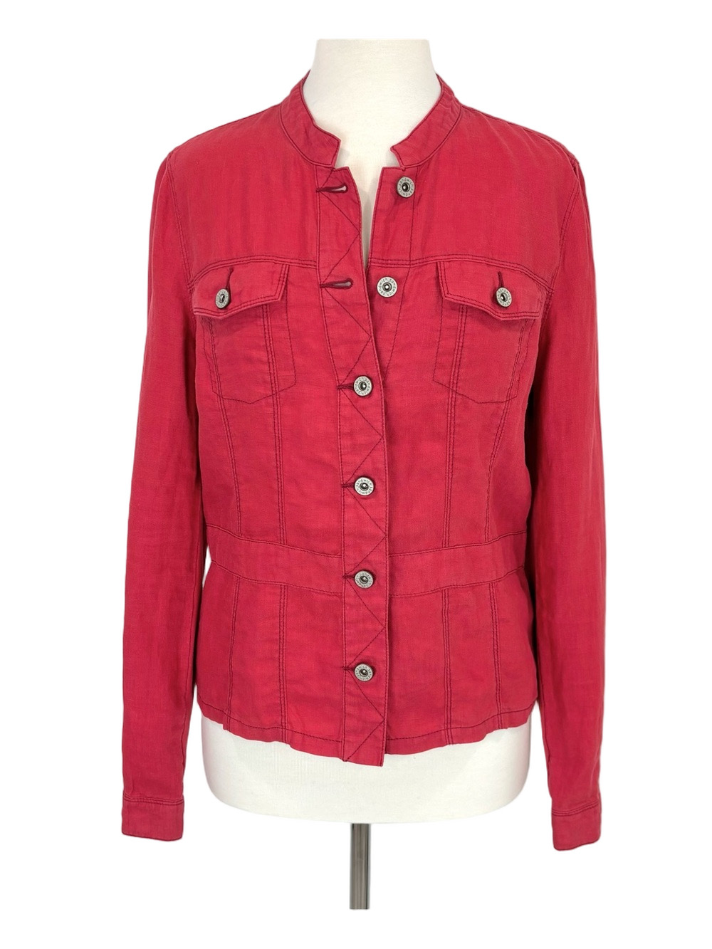 Sandwich lightweight red linen jacket